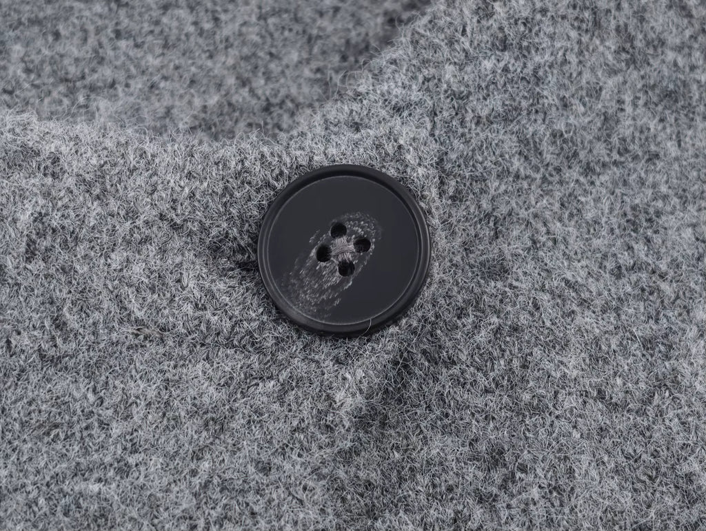 Cape manteau en laine bouillie