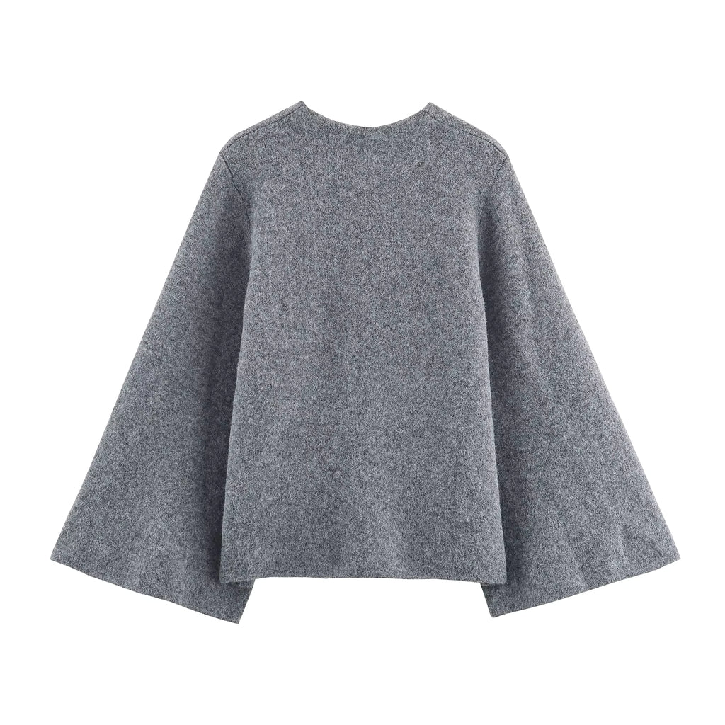 Cape manteau en laine bouillie