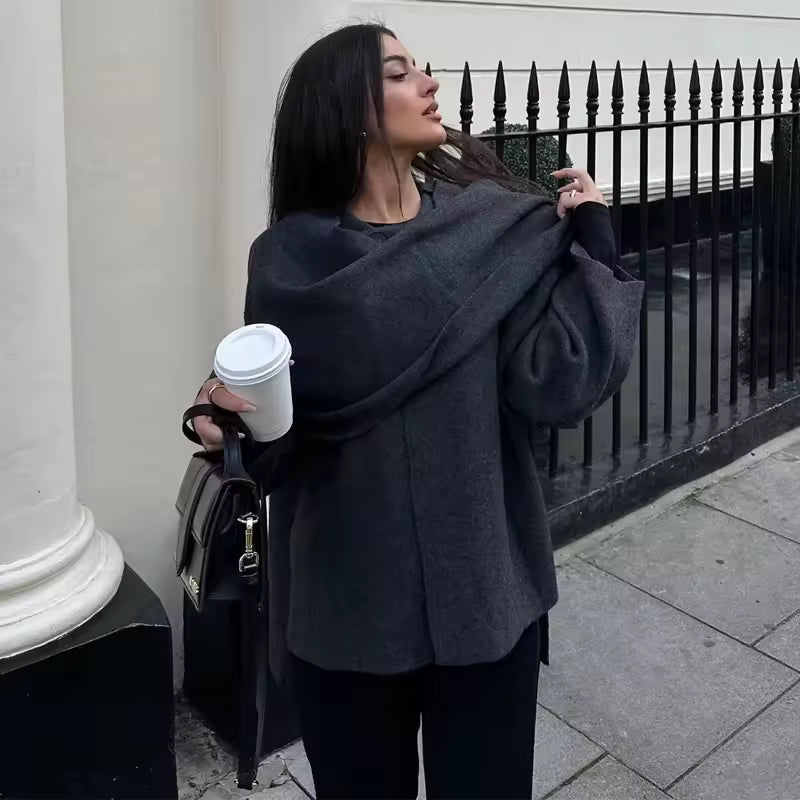 Poncho cape chaud et élégant