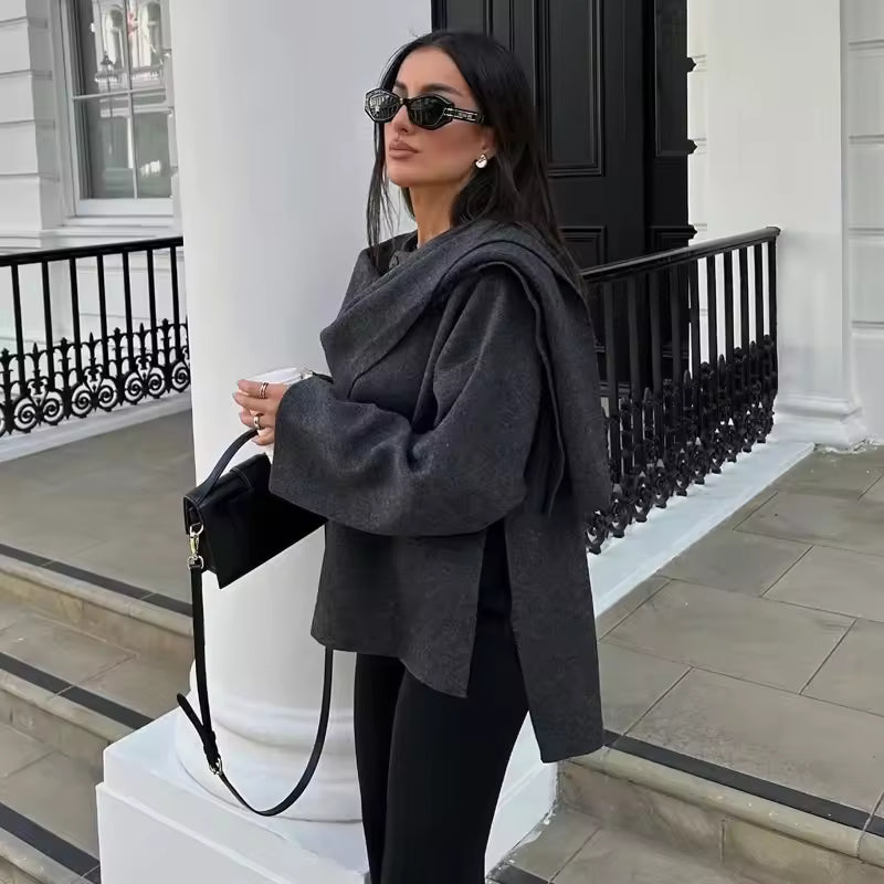 Poncho cape chaud et élégant