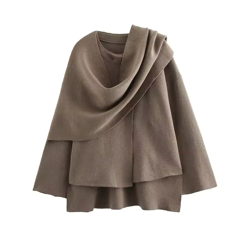Poncho cape chaud et élégant