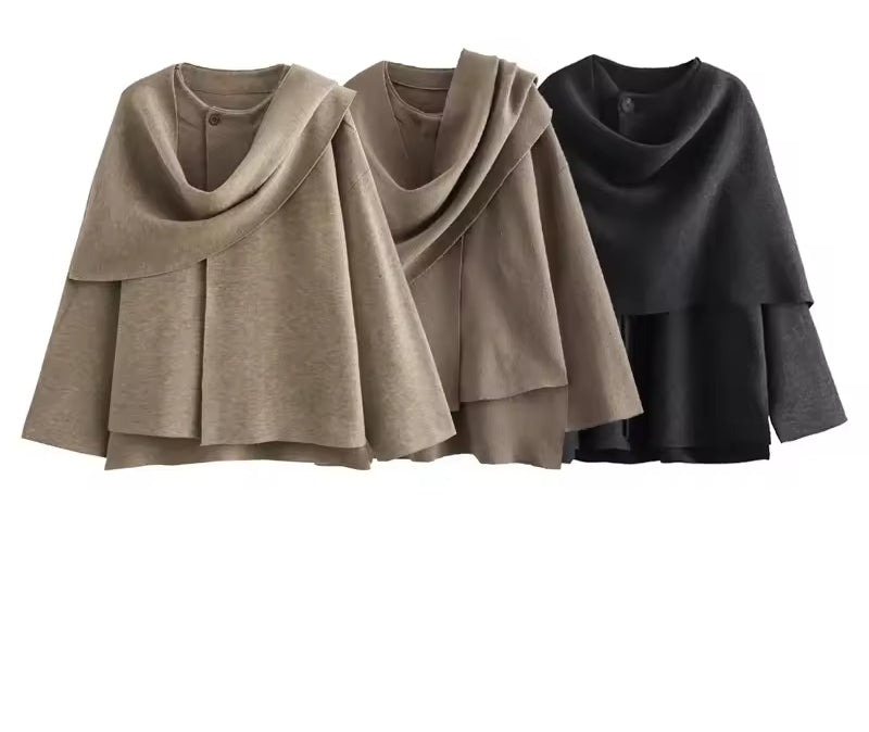 Poncho cape chaud et élégant